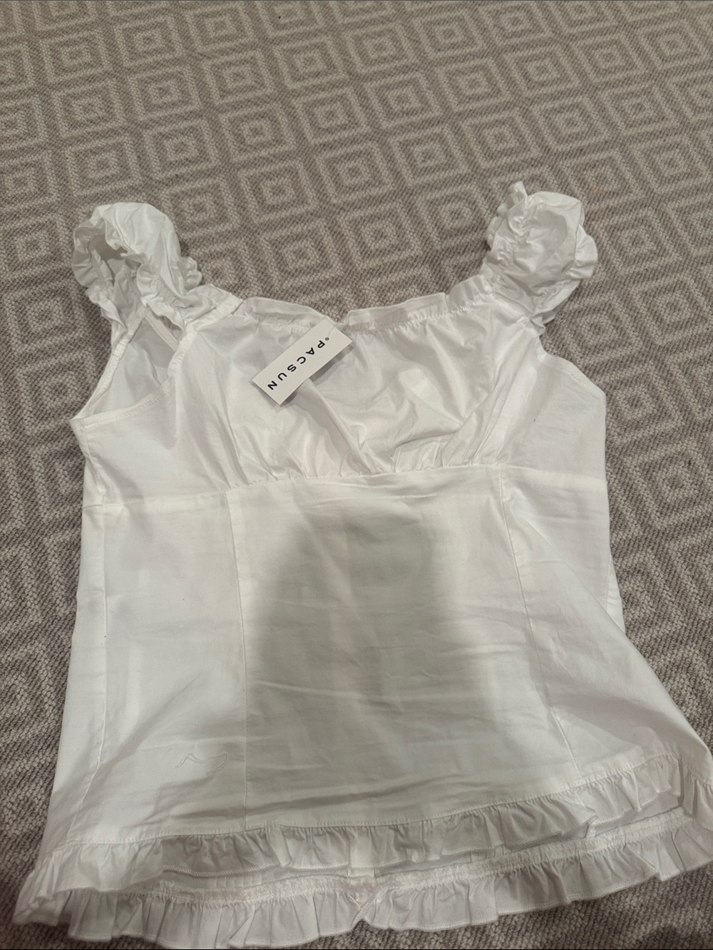 PacSun White Ruffled Button-Front Cami - Picture 3 of 3